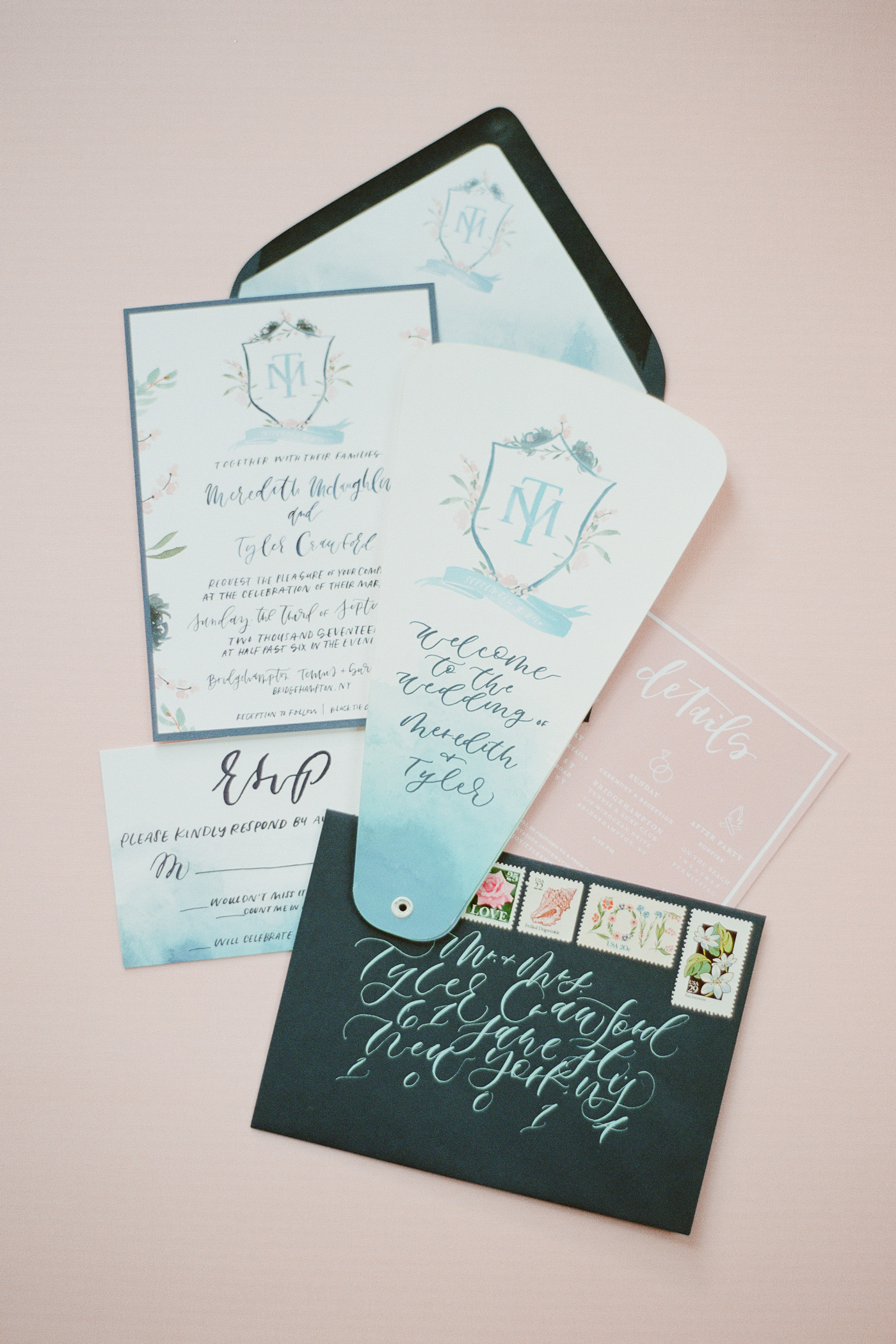 最可爱的水彩手绘婚礼请柬